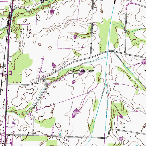 Topographic Map of Carson Cemetery, TN