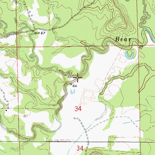 Topographic Map of Tiger Creek, AL