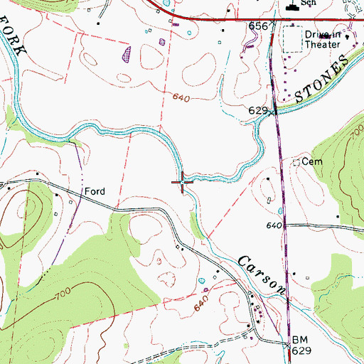 Topographic Map of Carson Fork, TN