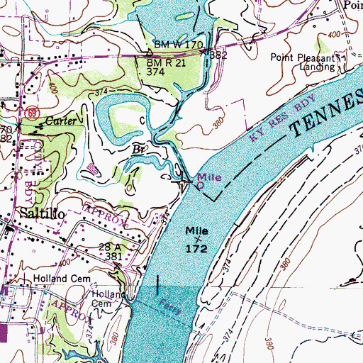 Topographic Map of Carter Branch, TN