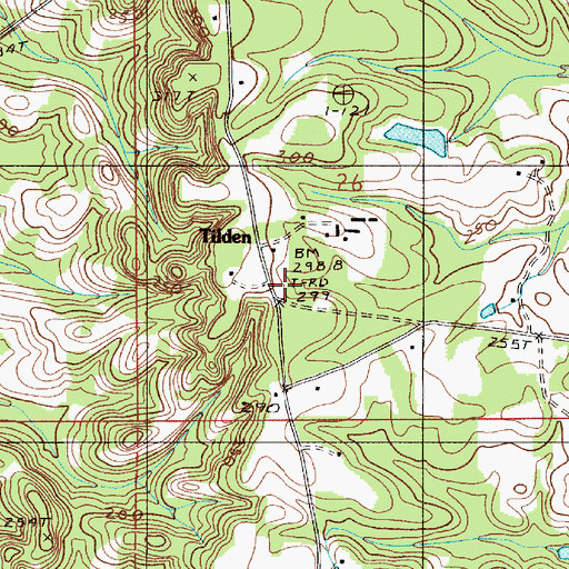 Topographic Map of Tilden, AL