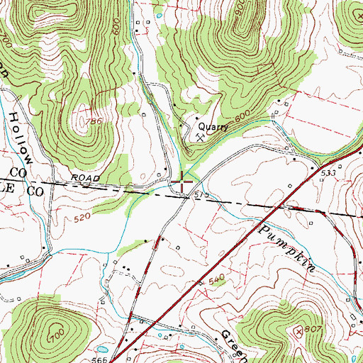 Topographic Map of Carter Branch, TN