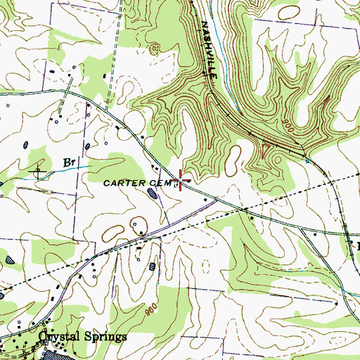 Topographic Map of Carter Cemetery, TN