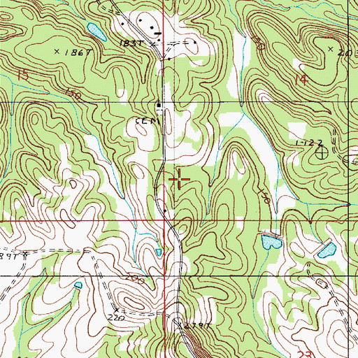 Topographic Map of Tilden School, AL