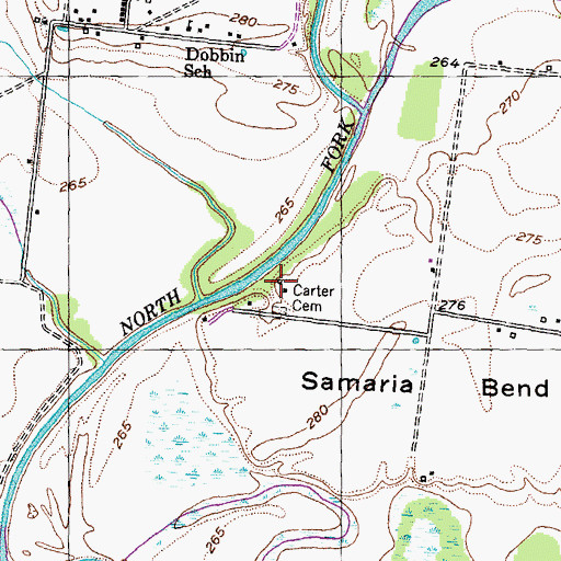 Topographic Map of Carter Cemetery, TN
