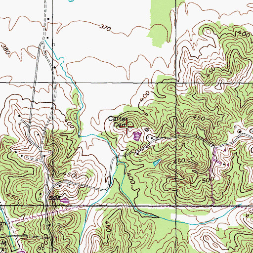 Topographic Map of Carter Cemetery, TN