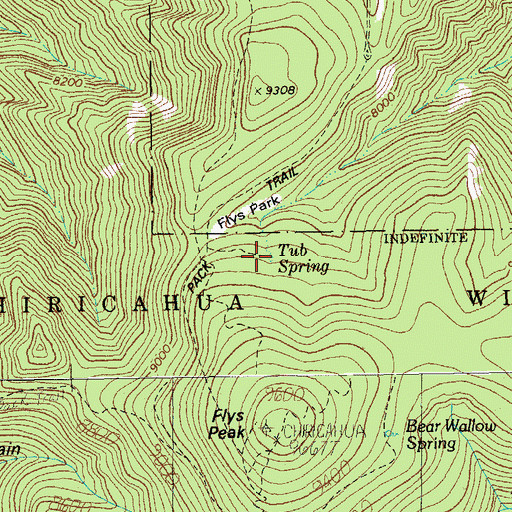 Topographic Map of Tub Spring, AZ