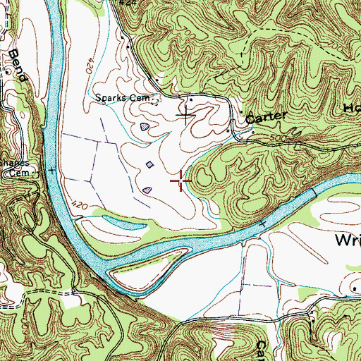 Topographic Map of Carter Hollow, TN