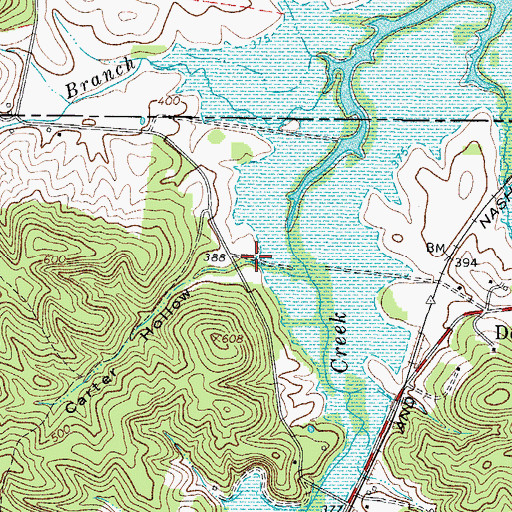 Topographic Map of Carter Hollow, TN