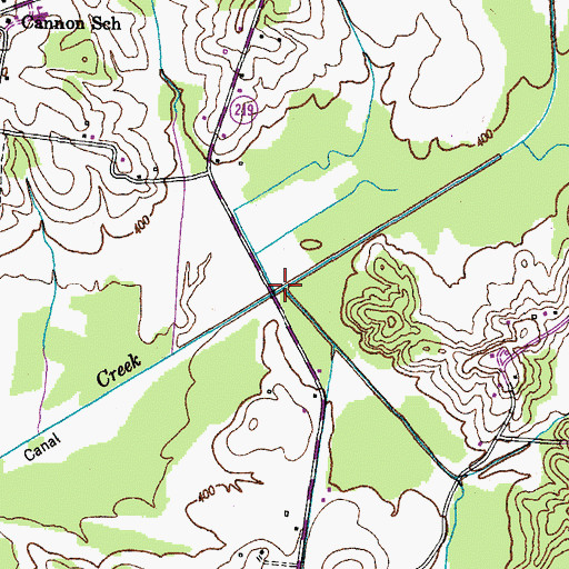 Topographic Map of Carver Creek, TN