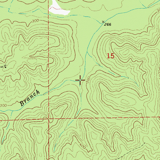 Topographic Map of Tilly Branch, AL