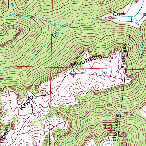 Topographic Map of Timber Knob Mountain, AL