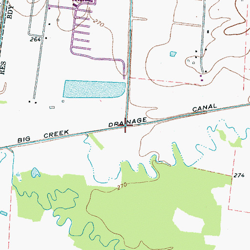 Topographic Map of Casper Creek, TN