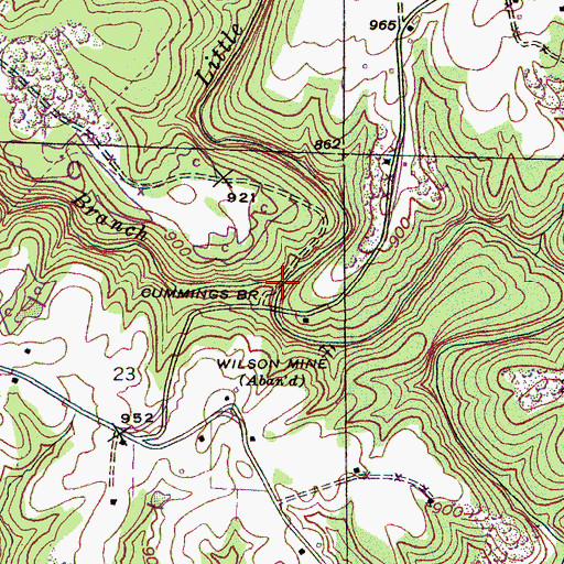 Topographic Map of Timmons Branch, AL