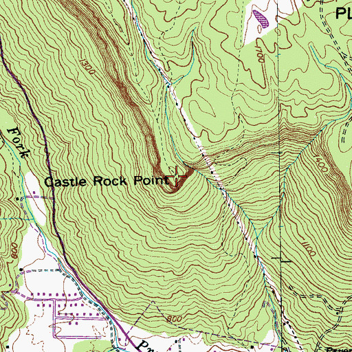 Topographic Map of Castle Rock Point, TN
