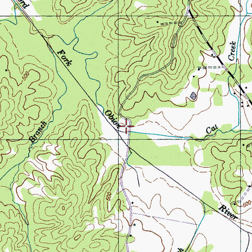 Topographic Map of Cat Creek, TN