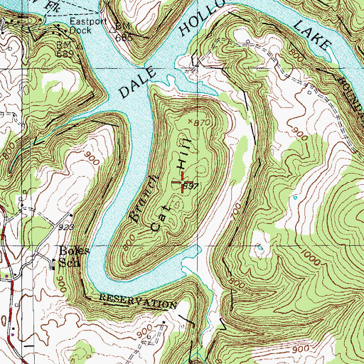 Topographic Map of Cat Hill, TN