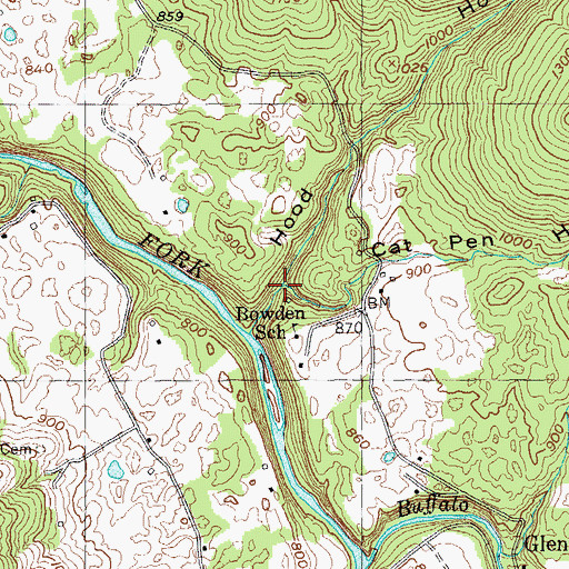 Topographic Map of Cat Pen Hollow, TN