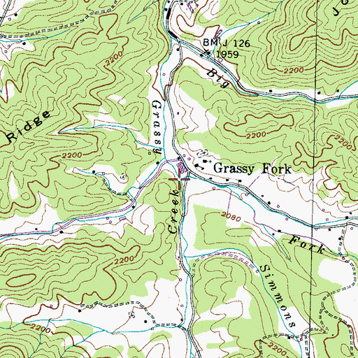 Topographic Map of Cates Creek, TN