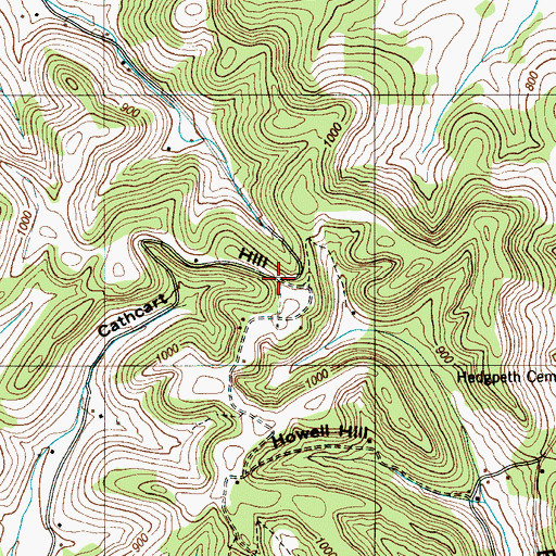 Topographic Map of Cathcart Hill, TN