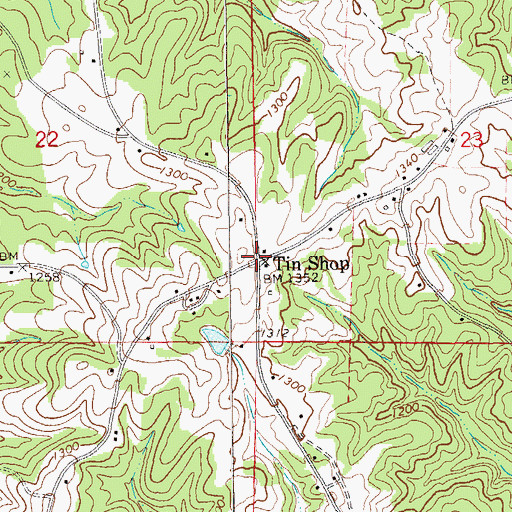 Topographic Map of Tin Shop, AL