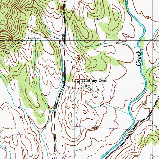 Topographic Map of Cathey Cemetery, TN