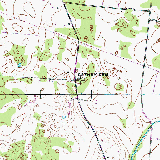 Topographic Map of Cathey Cemetery, TN