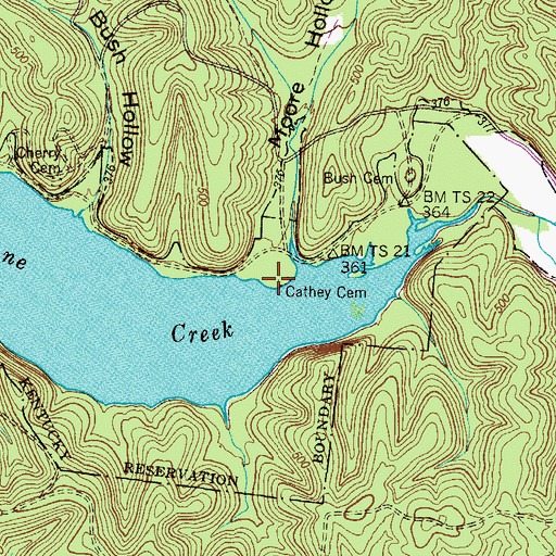 Topographic Map of Cathey Cemetery, TN