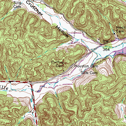 Topographic Map of Cathey Cemetery, TN