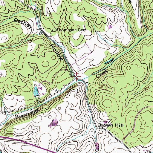 Topographic Map of Cathey Hollow, TN