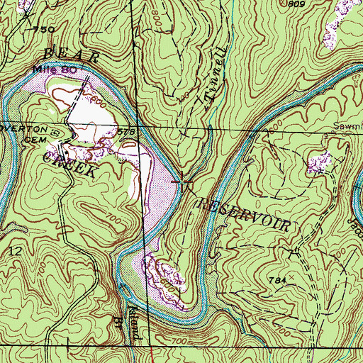 Topographic Map of Tinnell Branch, AL