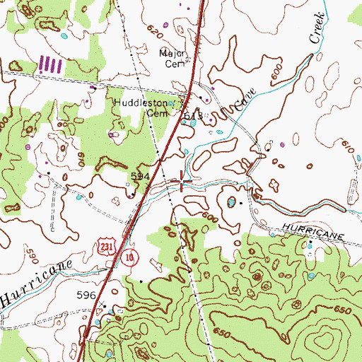 Topographic Map of Cave Creek, TN