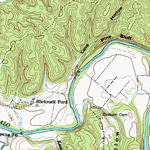 Topographic Map of Cave Hollow, TN