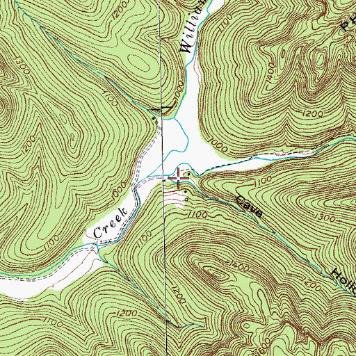 Topographic Map of Cave Hollow, TN