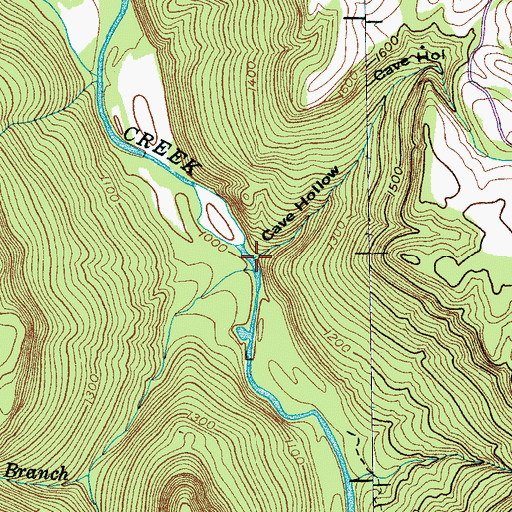 Topographic Map of Cave Hollow, TN