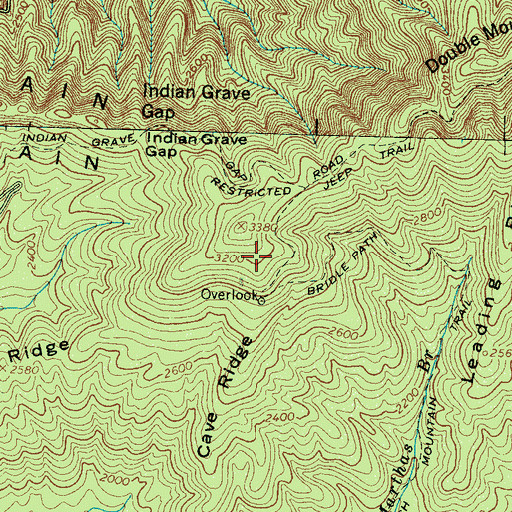 Topographic Map of Cave Ridge, TN