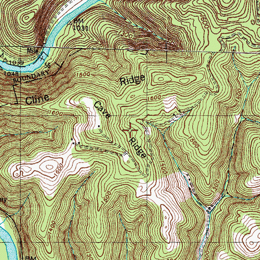Topographic Map of Cave Ridge, TN