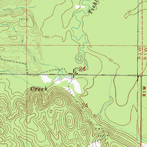 Topographic Map of Tishlarka Creek, AL