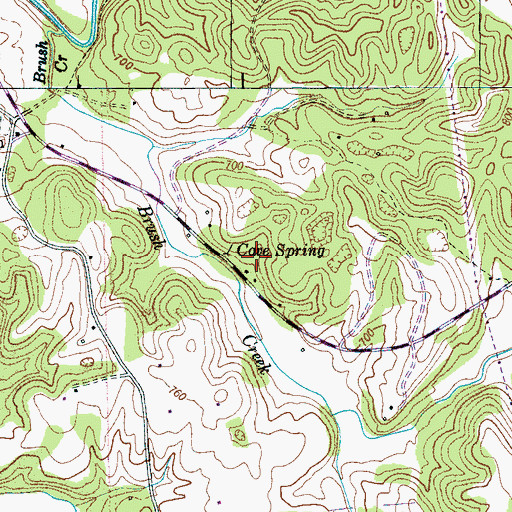 Topographic Map of Cave Spring, TN