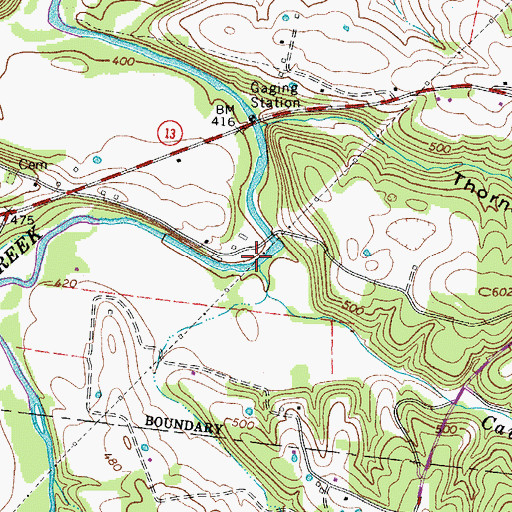 Topographic Map of Cave Spring Branch, TN