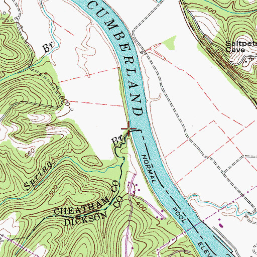 Topographic Map of Cave Spring Branch, TN