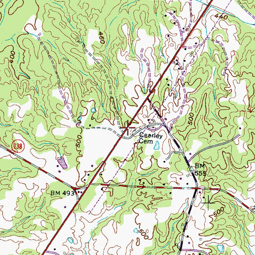Topographic Map of Cearley Cemetery, TN