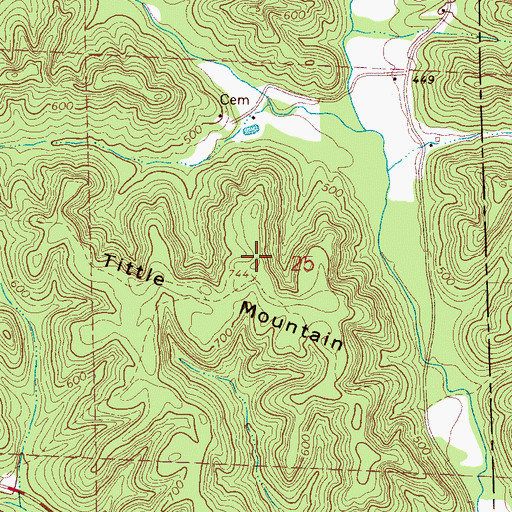 Topographic Map of Tittle Mountain, AL