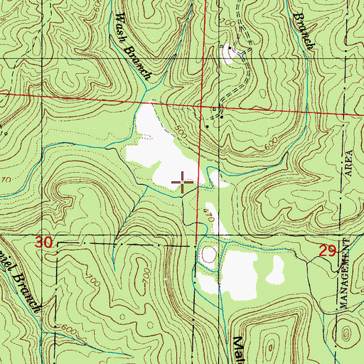 Topographic Map of Todd Branch, AL
