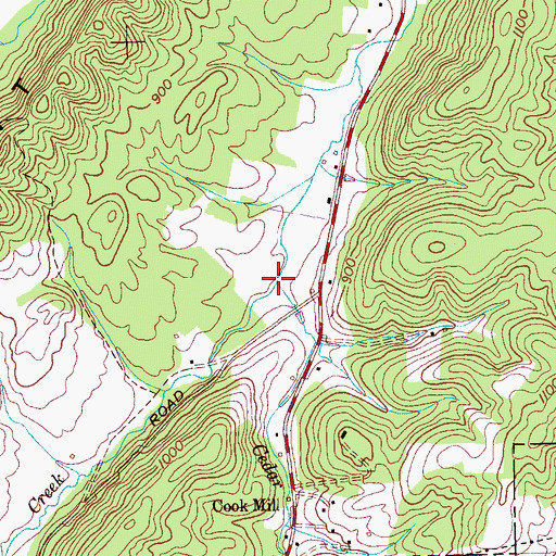 Topographic Map of Cedar Fork, TN