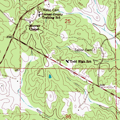 Topographic Map of Todd High School, AL