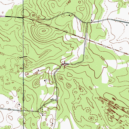 Topographic Map of Cedar Grove Church, TN