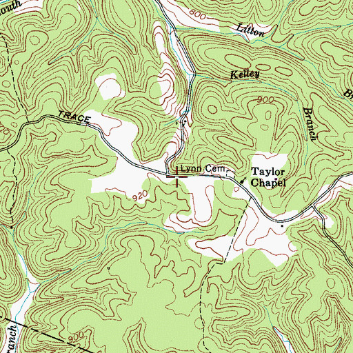 Topographic Map of Cedar Grove Church, TN