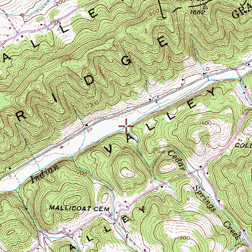 Topographic Map of Cedar Springs Creek, TN