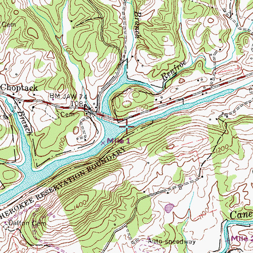 Topographic Map of Cedar Valley, TN